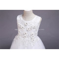 Child high quality princess girl sleeveless tulle flower white dresses for flower girl